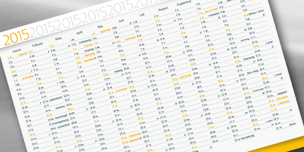 Jahreskalender 2015 zum Ausdrucken